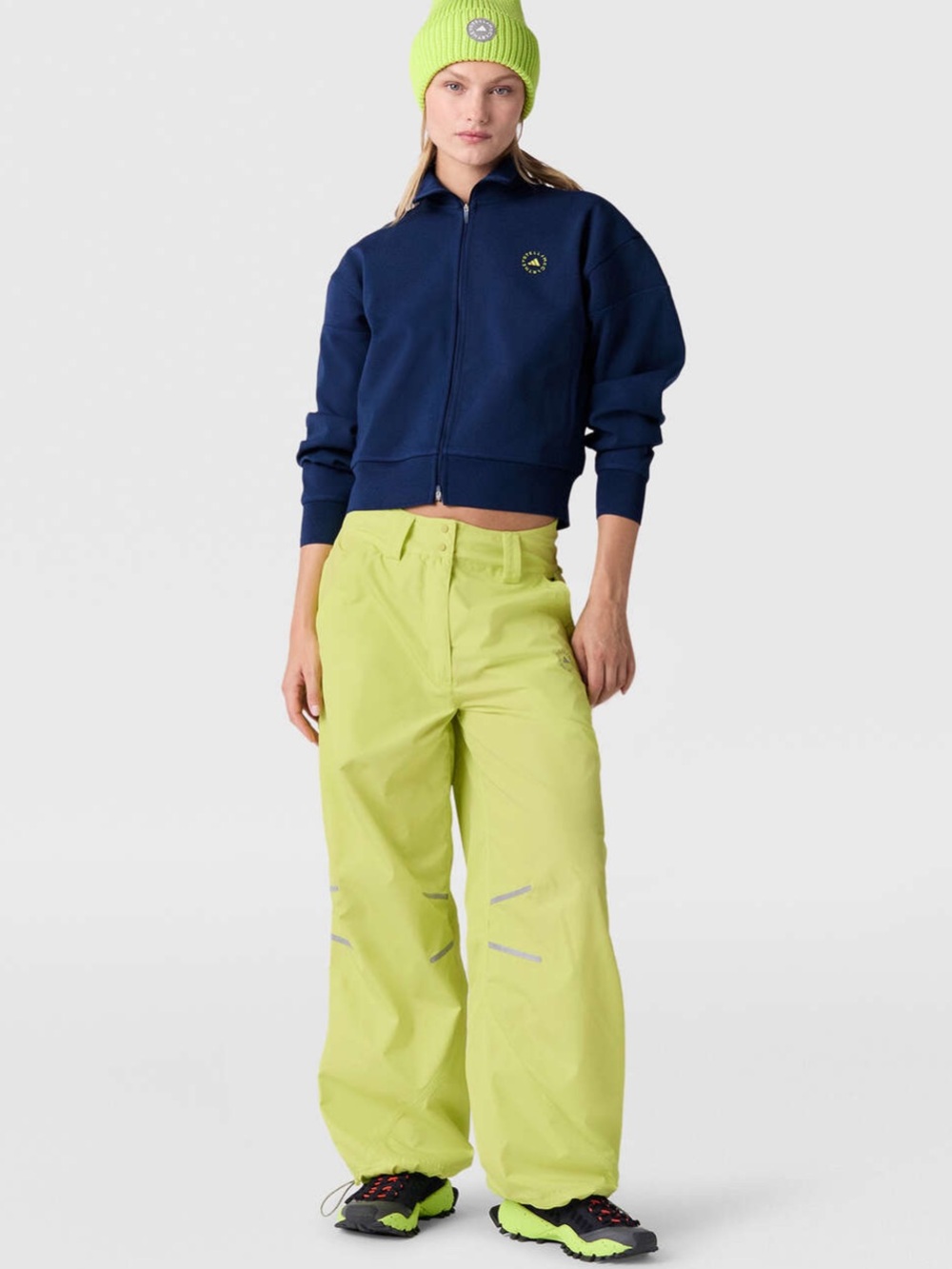 ADIDAS x Stella McCartney Navy Oversized Cropped Bomber Track Jacket--NWT--M